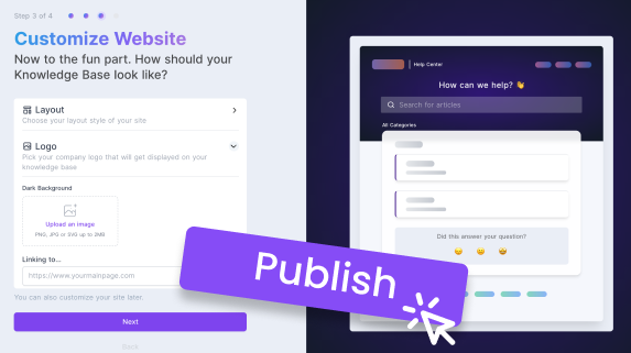 Step 3: Customize and publish your page