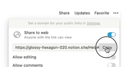 Step 2: Make your Notion page public