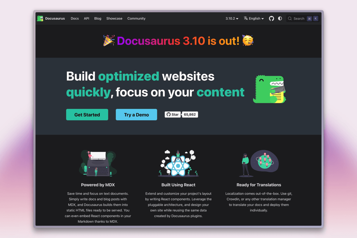 Docusaurus open-source docs