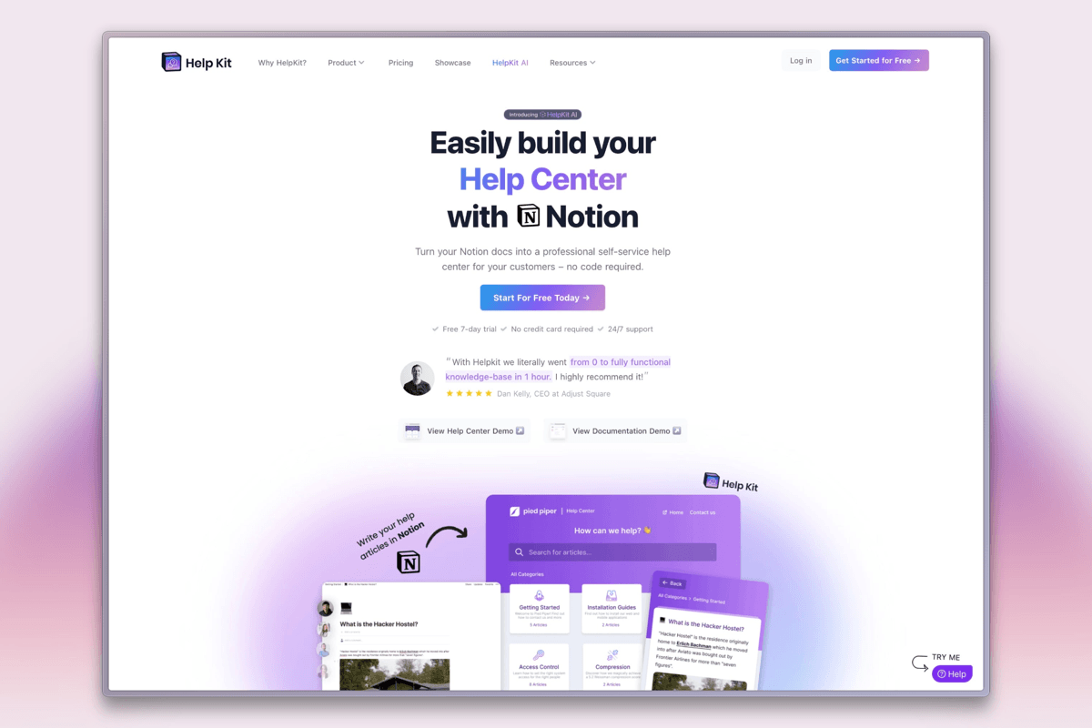 HelpKit turns Notion pages into a help center