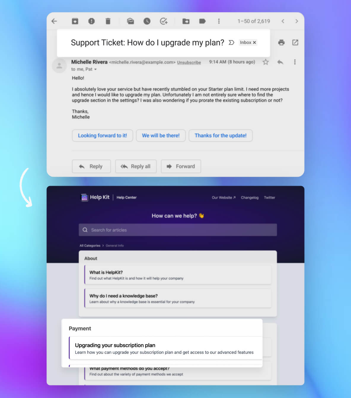 Turning support tickets into help center articles