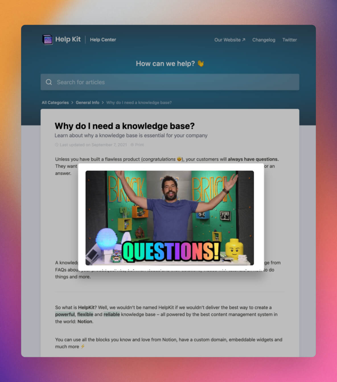 Writing help articles in the customer's own words